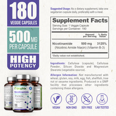 Biophix B-3 nicotinamide ingredient panel detailing the formulation.