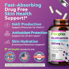 Biophix B-3 Nicotinamide bottle on desk ready for daily use.