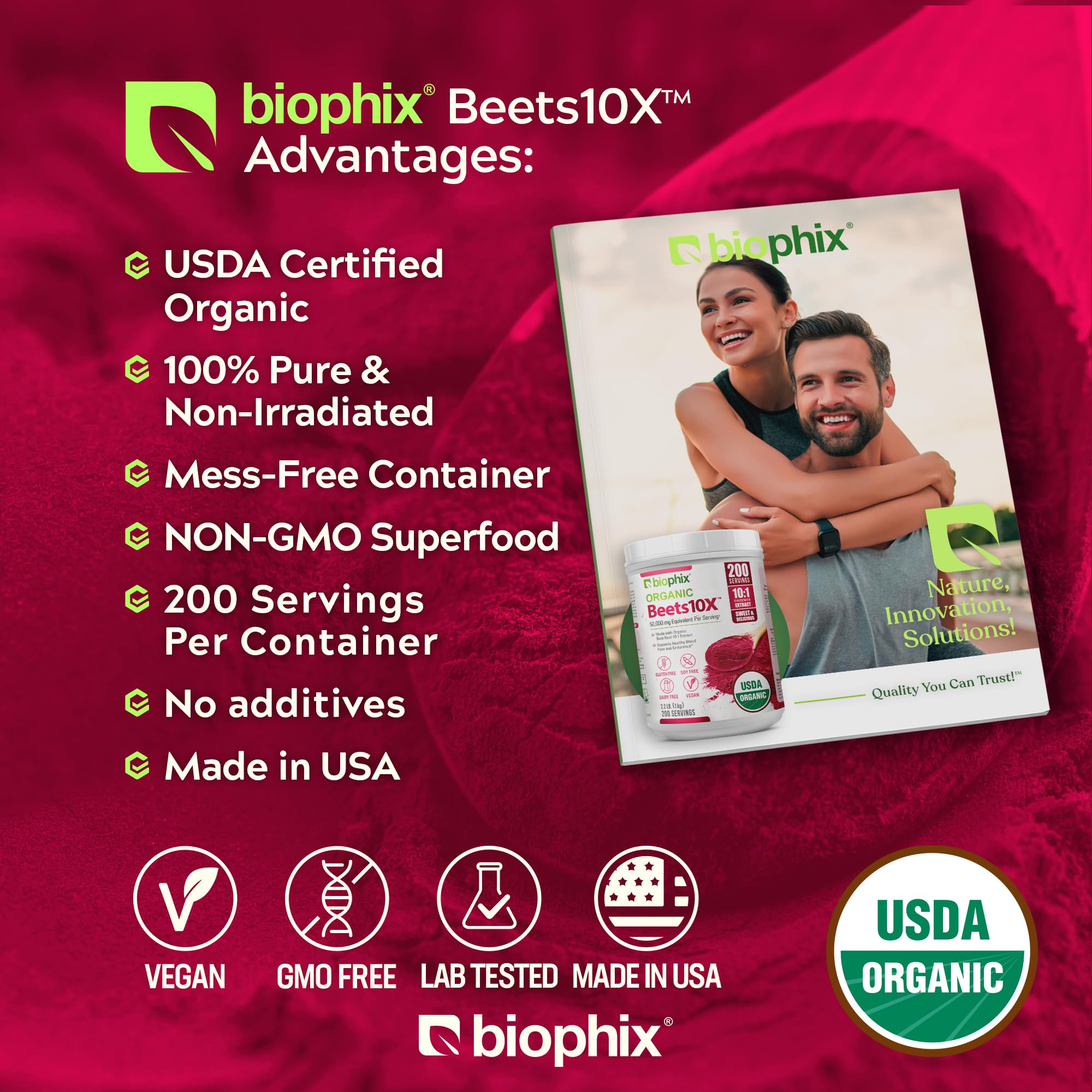 Biophix Beets 10X Powder pouring shows convenient everyday mixing.