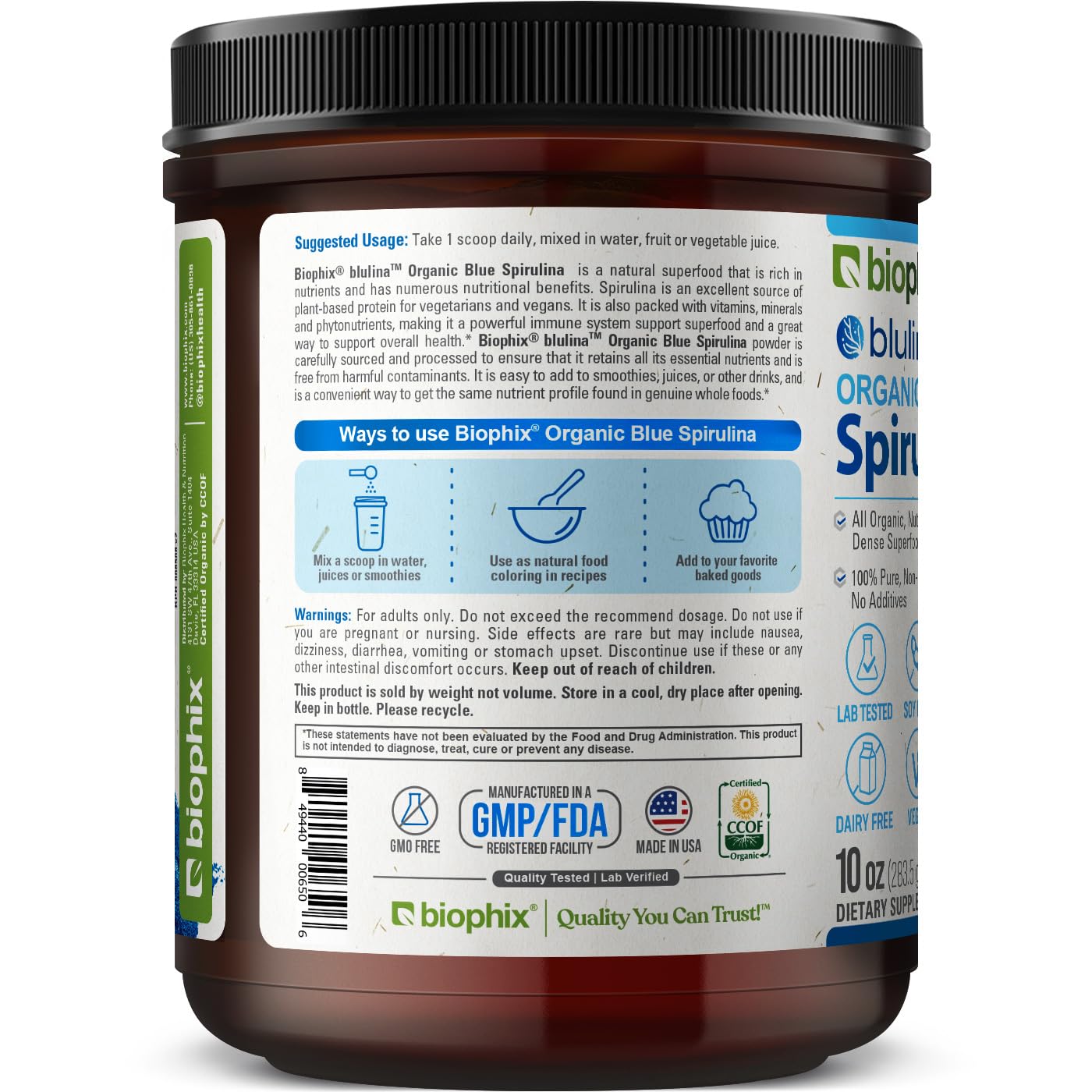 Biophix Blue Spirulina Powder USA factory detail signaling quality.