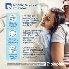 Biophix Oxy-Lax dosing setup with a glass of water at bedtime