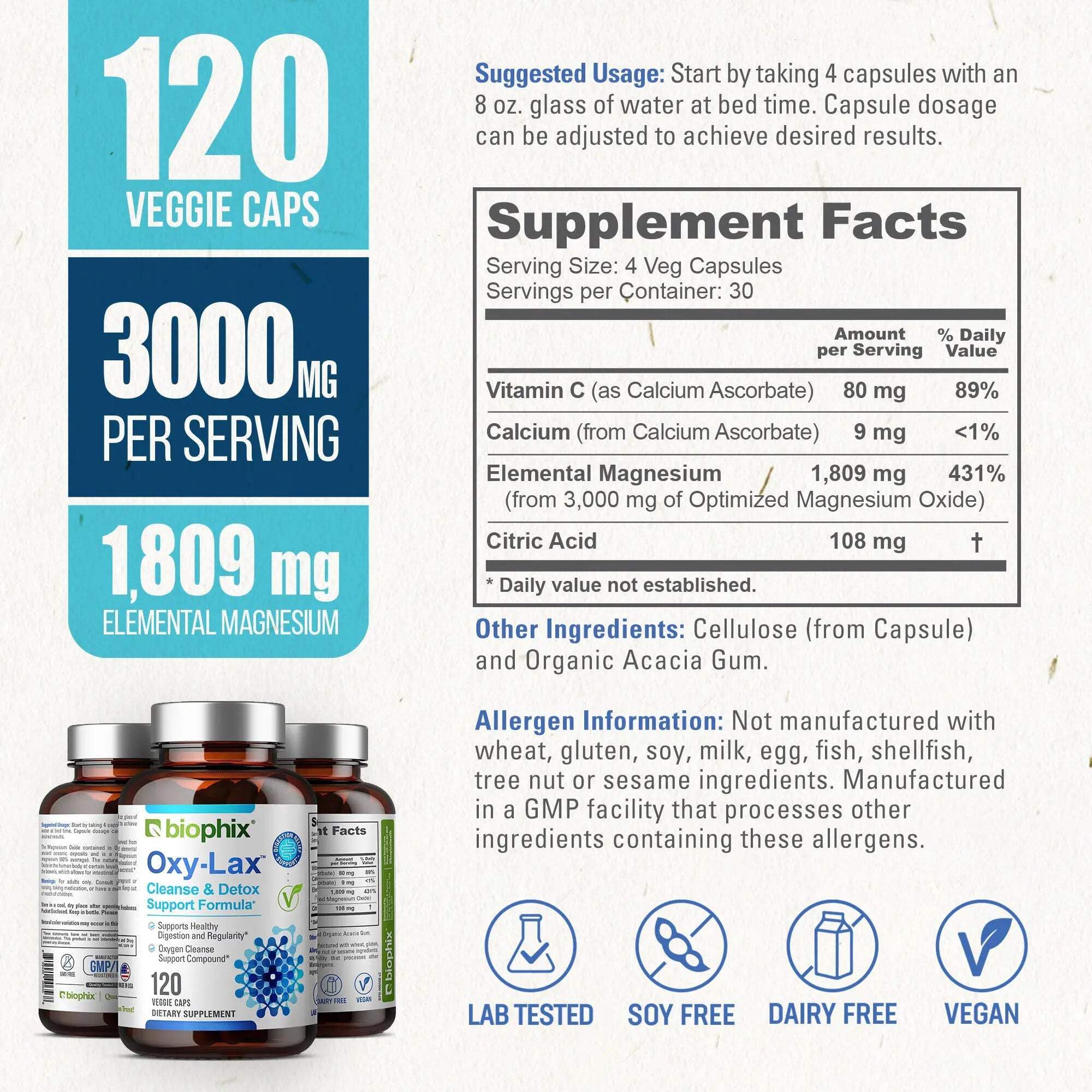 Biophix Oxy-Lax free vitamin D offer box promo