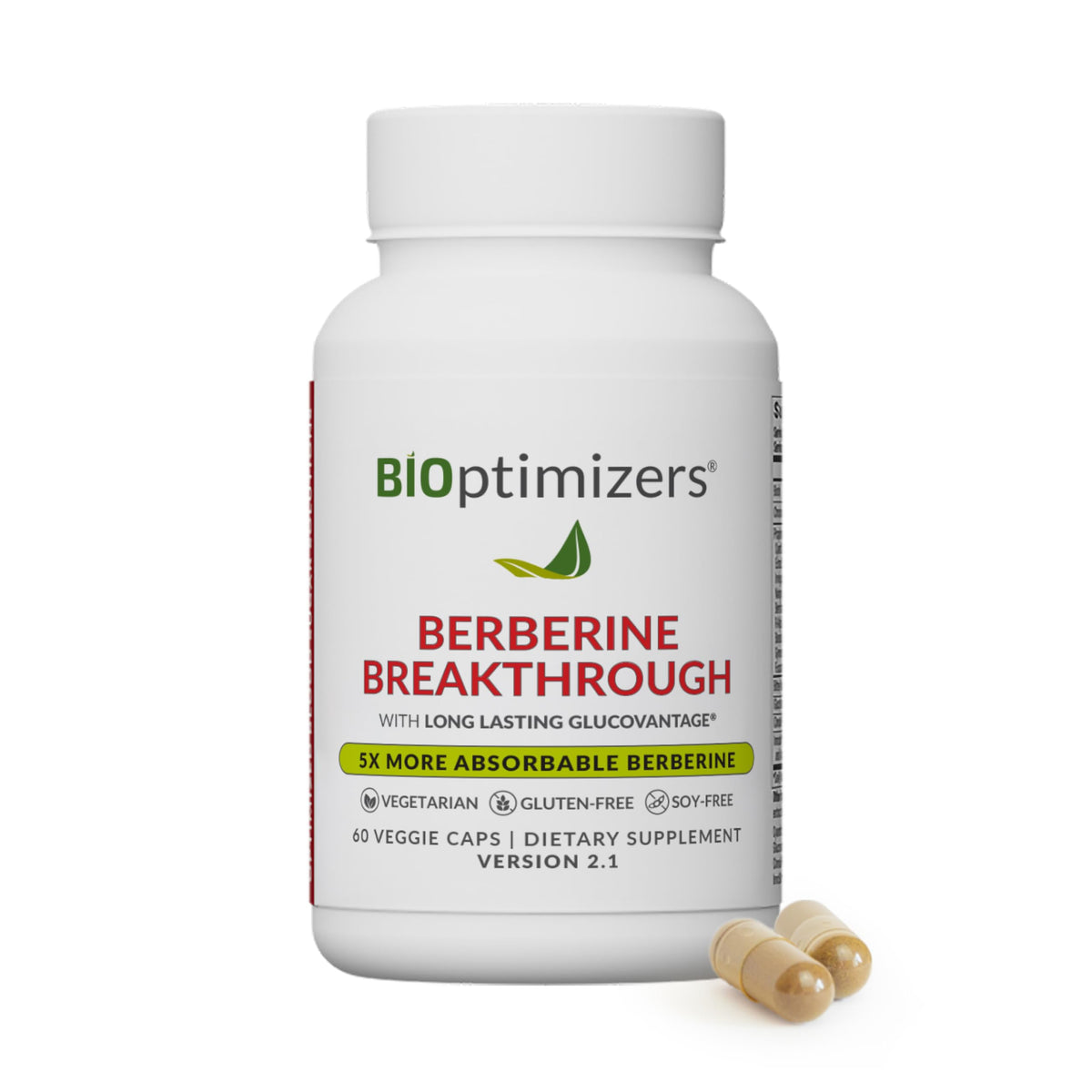 BIOptimizers Berberine Breakthrough bottle front for daily metabolic support