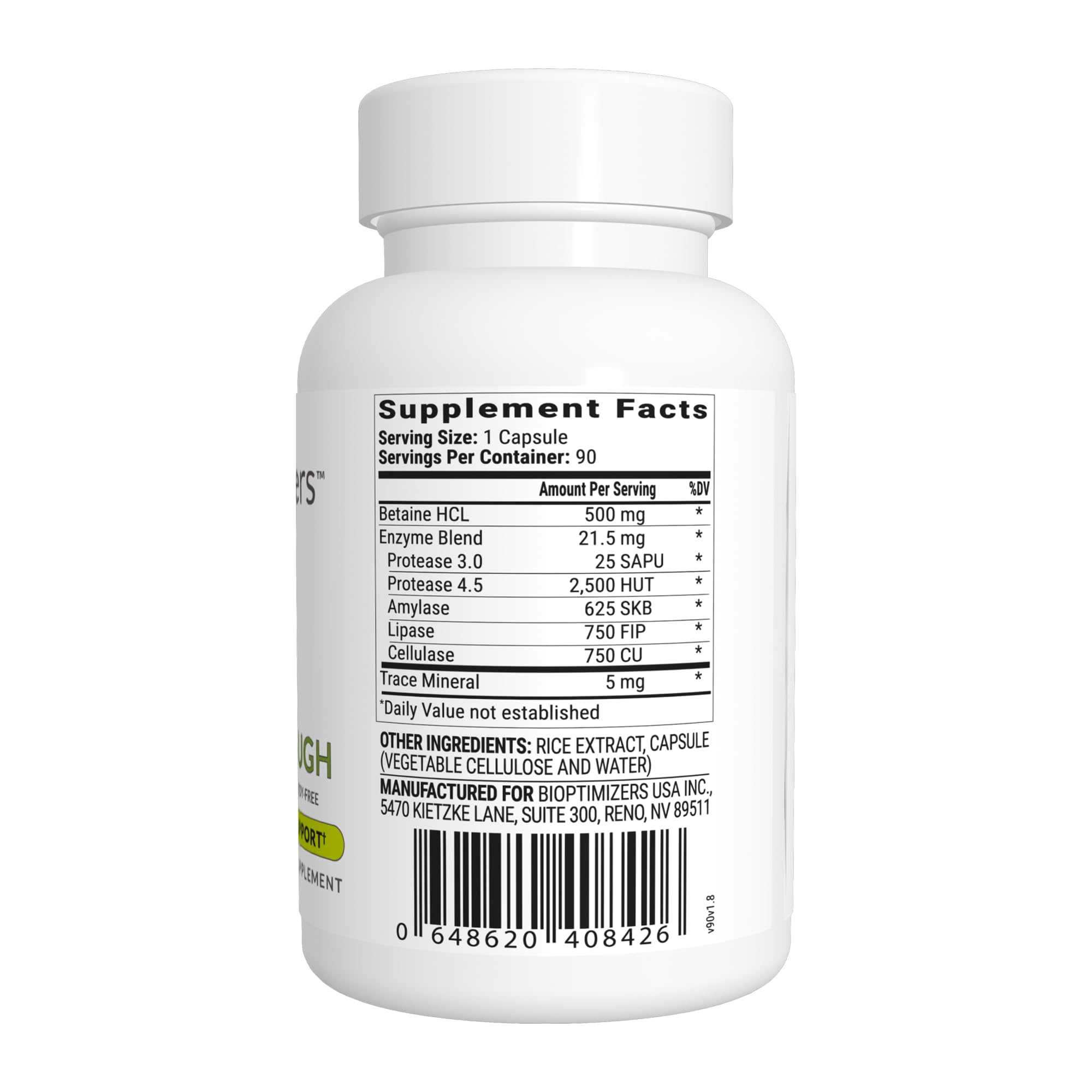 BIOptimizers HCL Breakthrough capsules showcase plant-based formula
