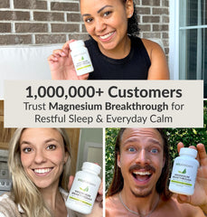 Label imagery of BIOptimizers Magnesium Breakthrough indicating cognitive support benefits.