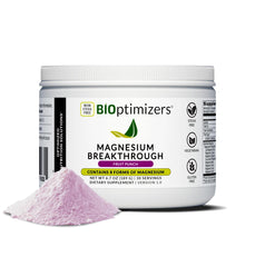 BIOptimizers Magnesium Breakthrough Drink bottle on counter for daily relaxation