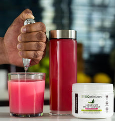 BIOptimizers Magnesium Breakthrough Drink hydration glass with electrolytes