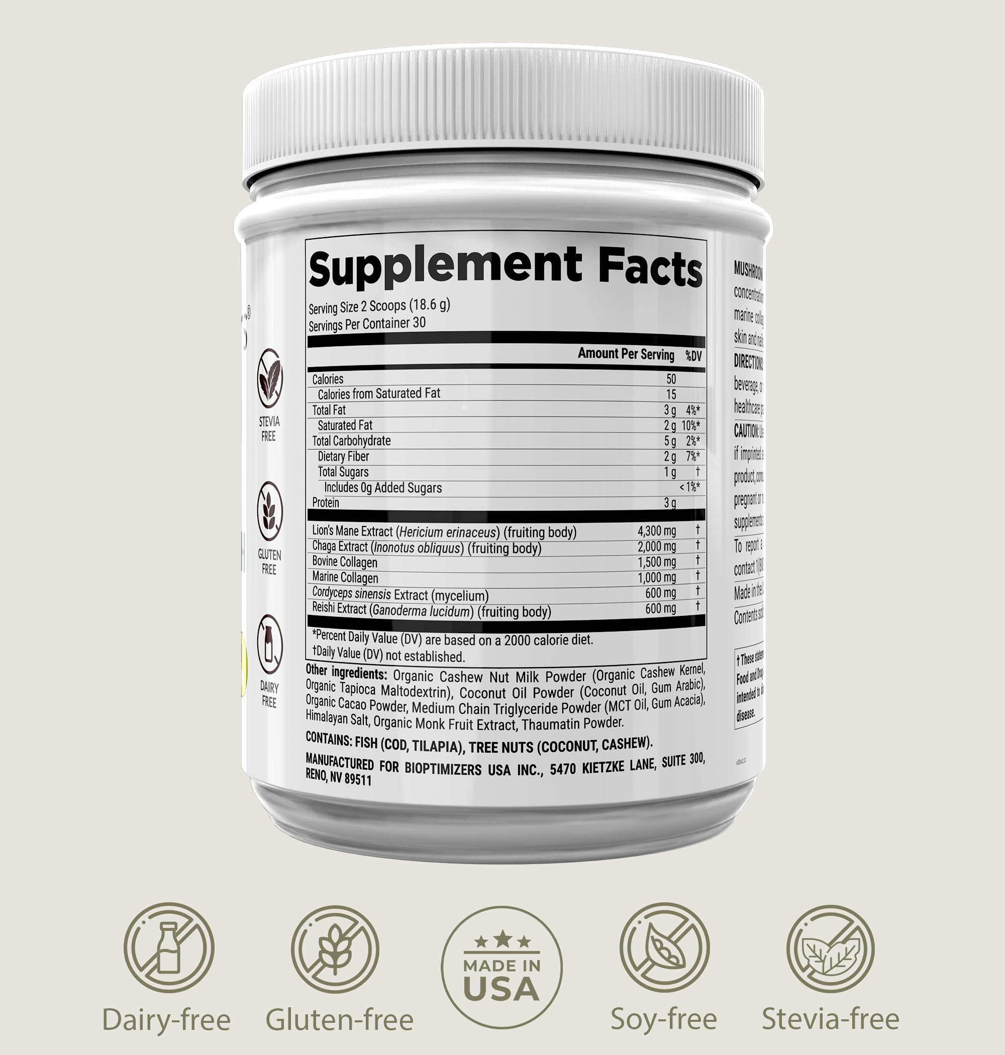 BiOptimizers mushroom chocolate drink pairs with smoothies for a chocolatey energy lift