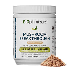 BIOptimizers Mushroom Coffee Alternative being poured into a cup for focused energy.