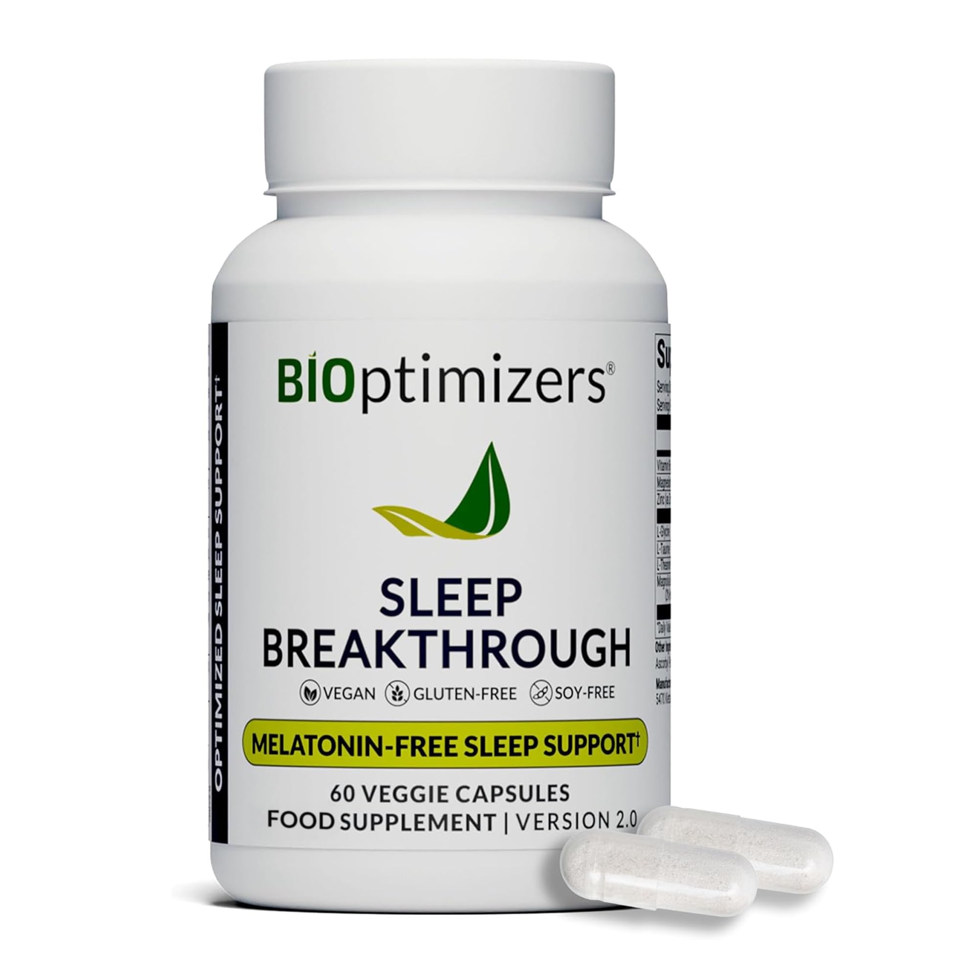 BIOptimizers Sleep Breakthrough bottle and pour showing easy nightly dosing.