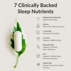 Nighttime routine scene with Sleep Breakthrough and water.