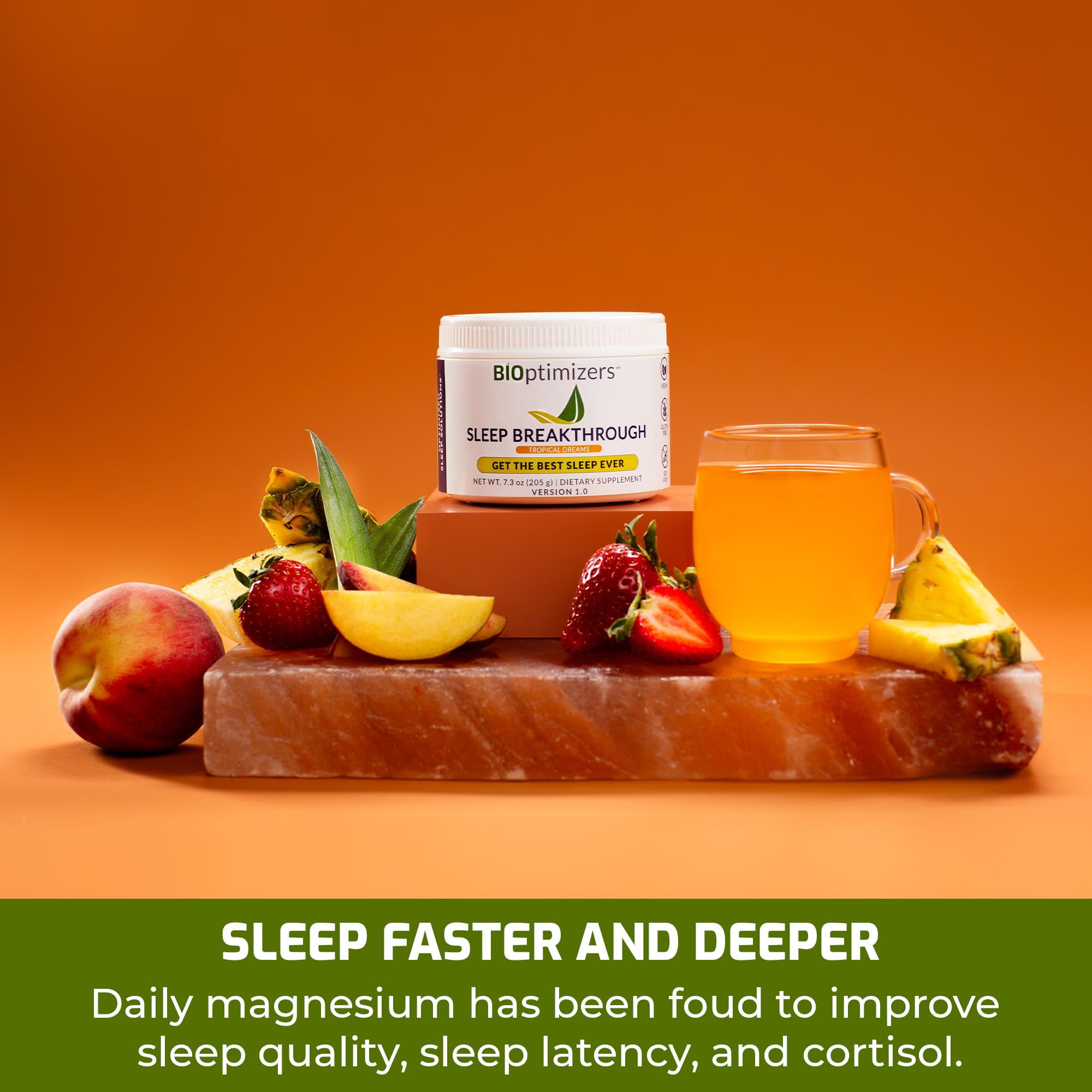 BIOptimizers Sleep Breakthrough vegan, gluten-free, soy-free formula info panel.