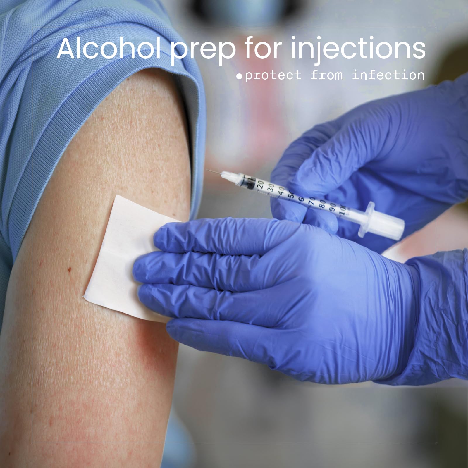 Biopure 70% isopropyl alcohol wipes for skin cleaning when water isn’t available