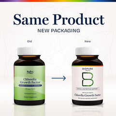BioPure CGF ingredients label showing nutrients for daily wellness.