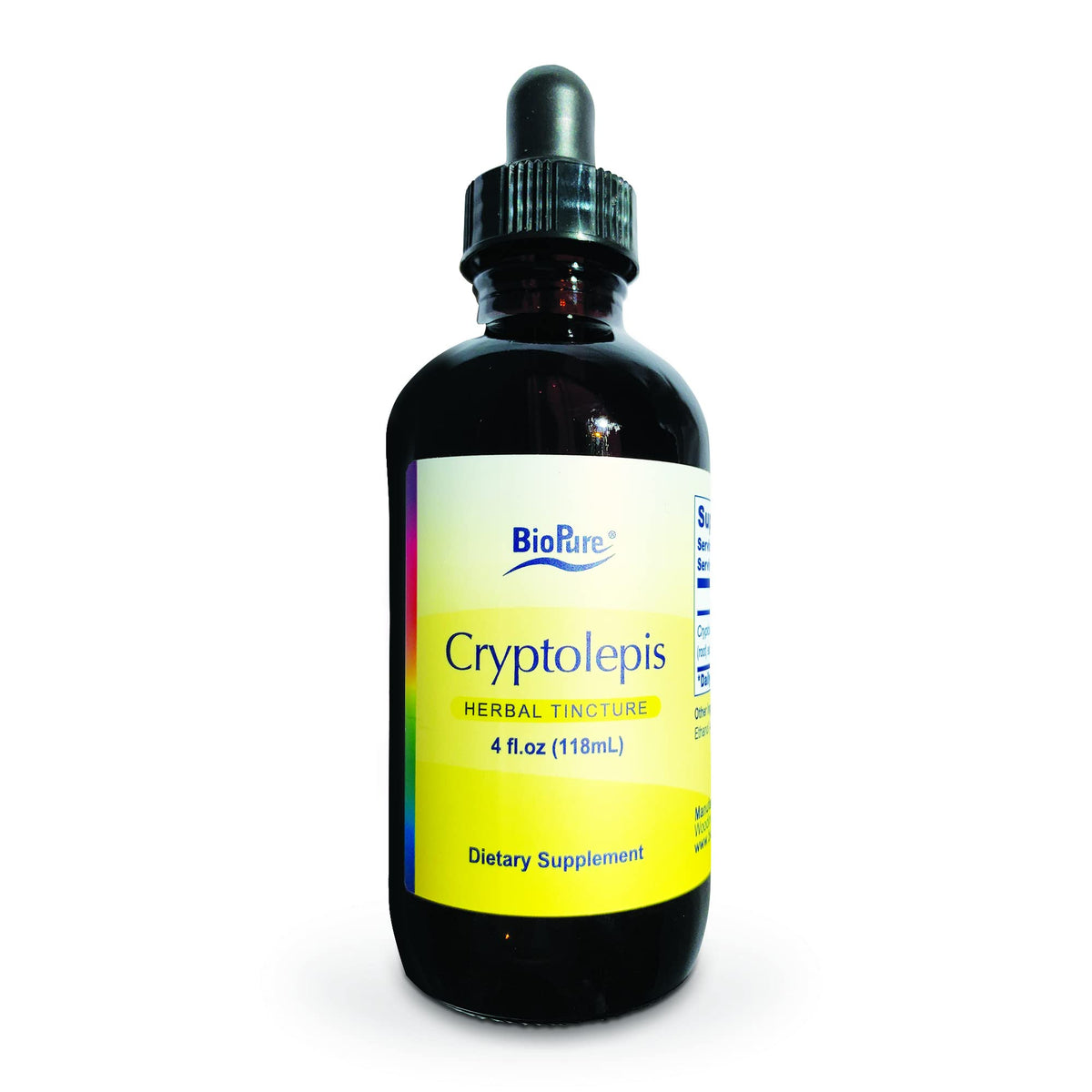 BioPure Cryptolepis tincture bottle supports immune function and microbiome balance.