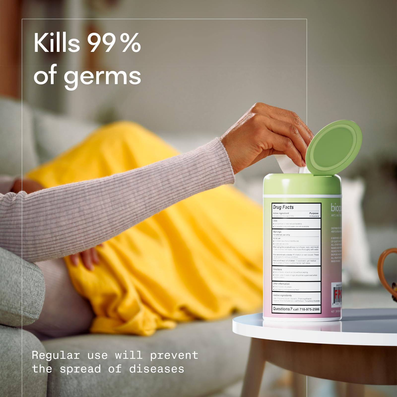BIOPURE paraben-, sulfate-, and phthalate-free wipes for daily use.