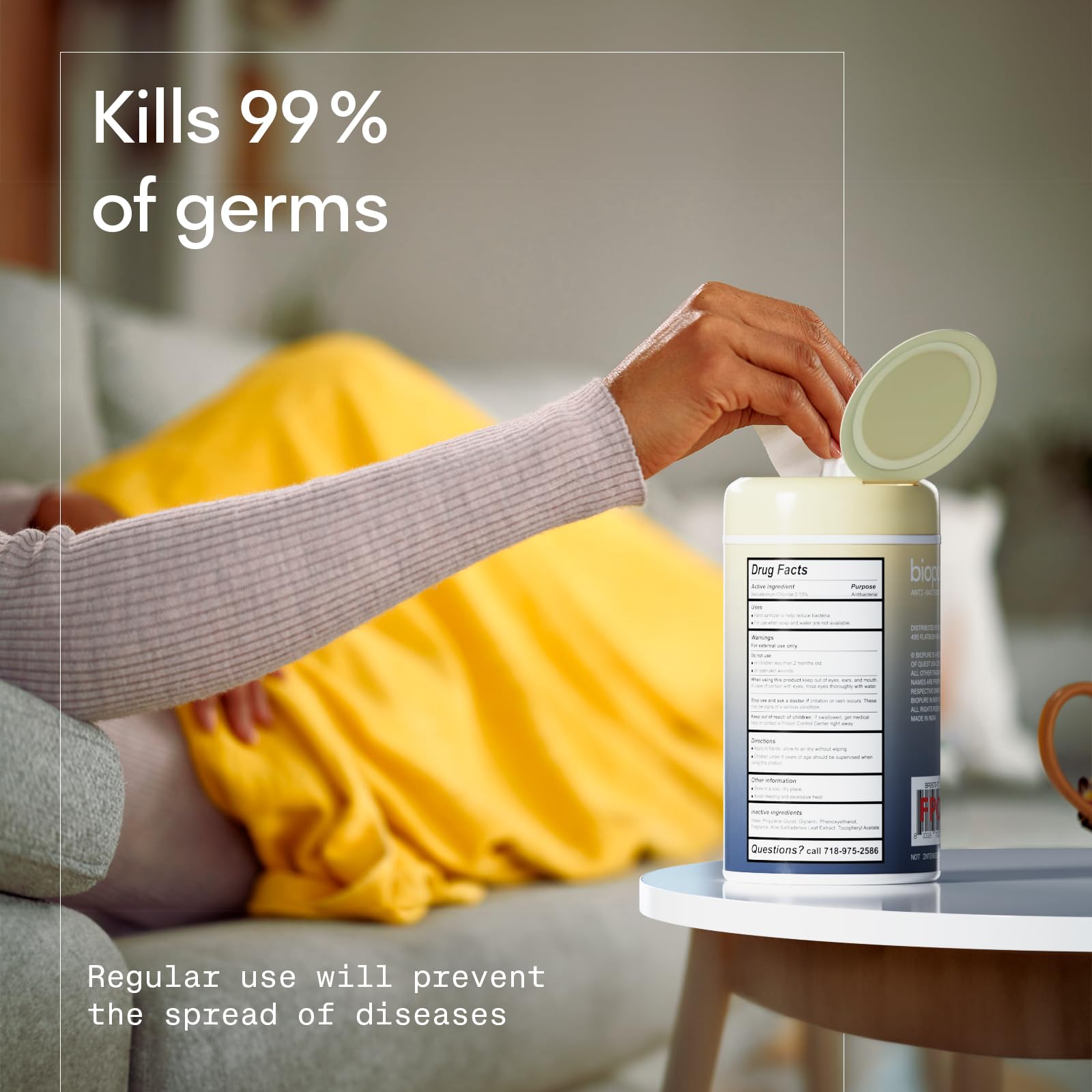 BIOPURE wipes free from parabens sulfates and phthalates for gentle daily use