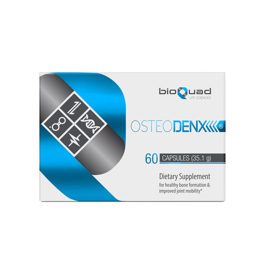 bioQuad OSTEODENX bottle label shows premium bone and joint support potential.