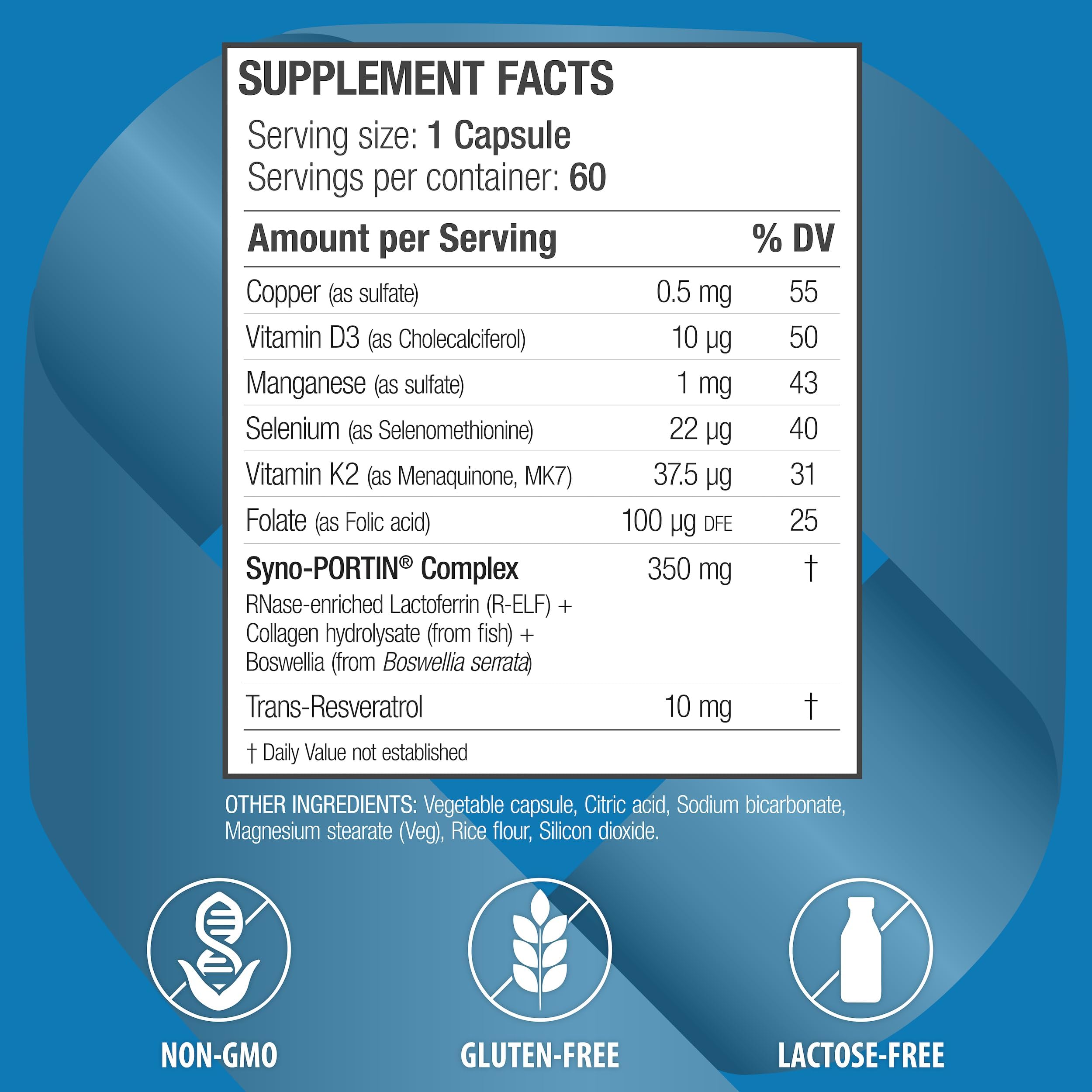 bioQuad OSTEODENX capsules closeup for easy daily intake.