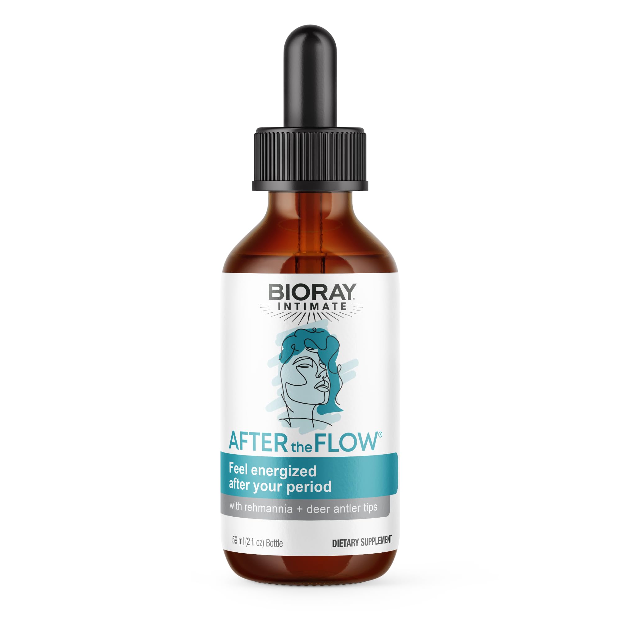 BIORAY After the Flow bottle with dropper for natural post-flow support.