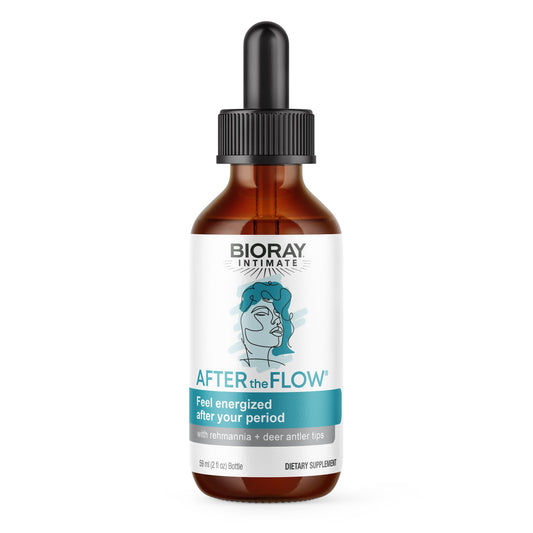 BIORAY After the Flow bottle with dropper for natural post-flow support.