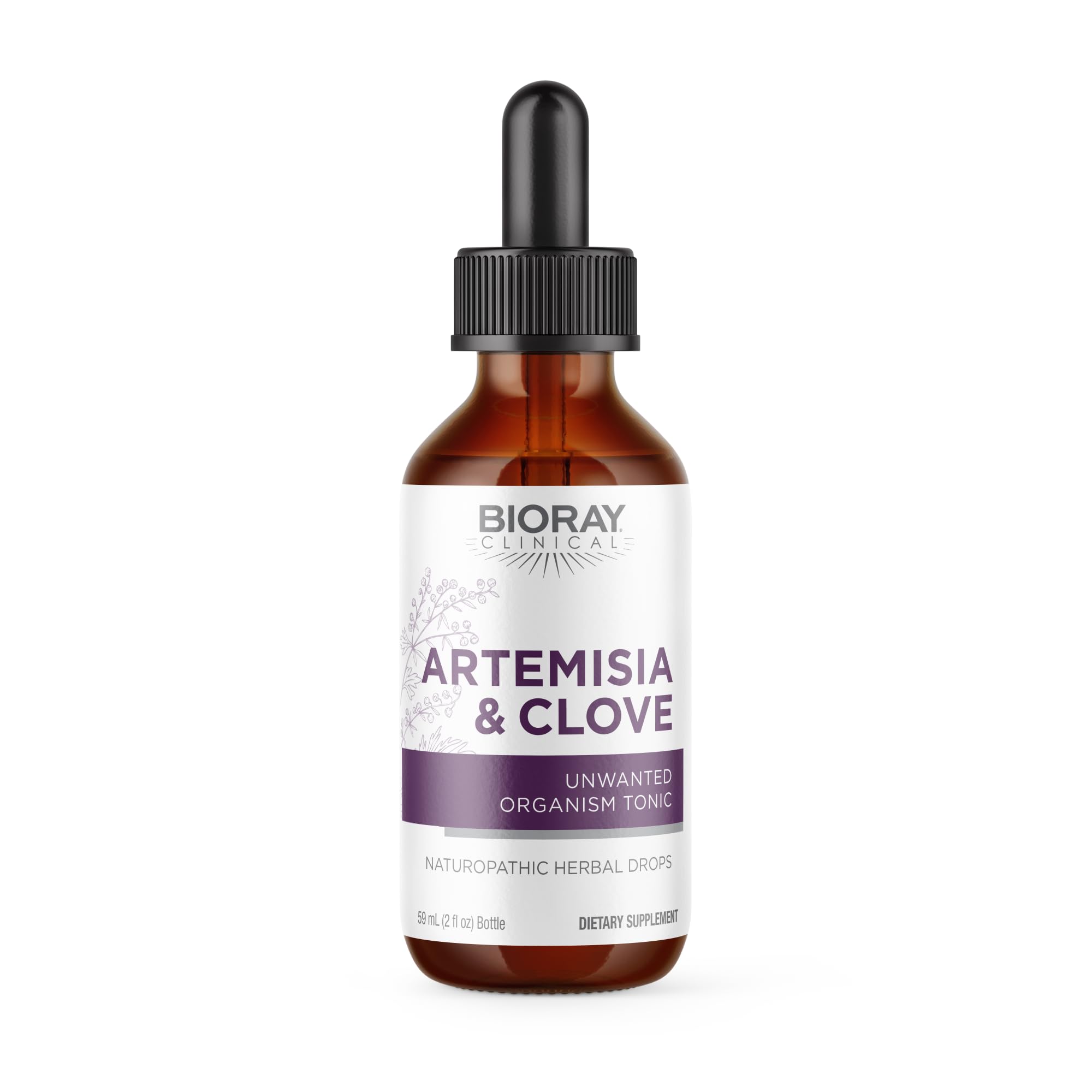 BIORAY Artemisia & Clove bottle front view supports daily digestive comfort.