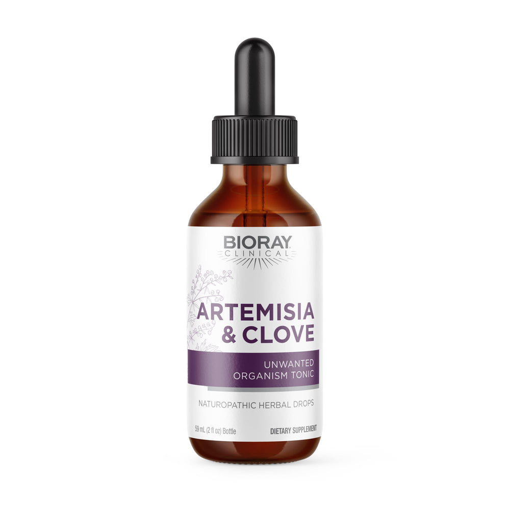 BIORAY Artemisia & Clove bottle front view supports daily digestive comfort.