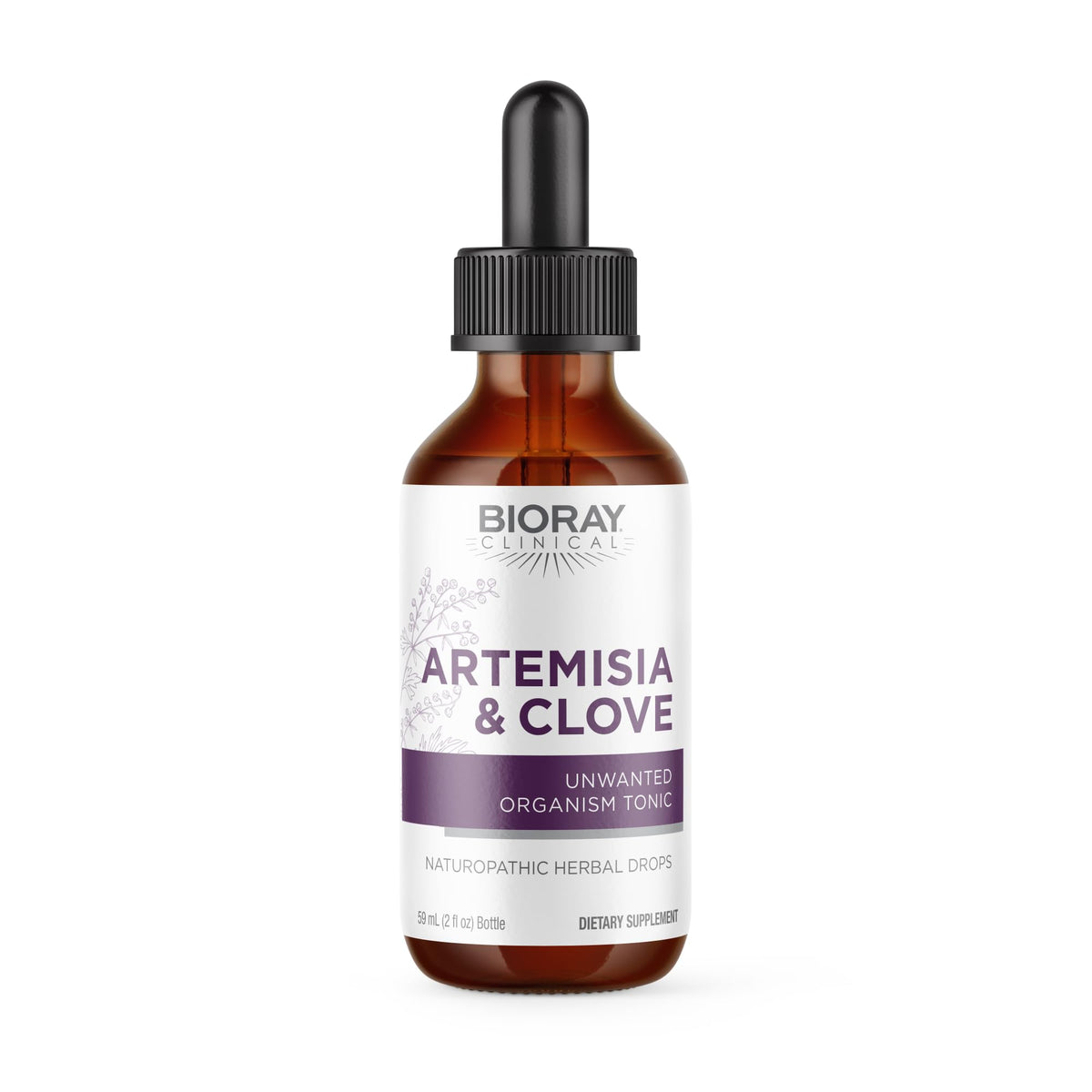 BIORAY Artemisia & Clove bottle front view supports daily digestive comfort.