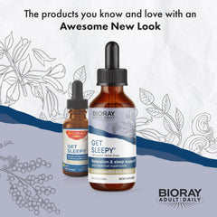 BIORAY Daily Get Sleepy drops are poured for a restful night routine