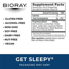 BIORAY Daily Get Sleepy label closeup highlights organic vegan ingredients