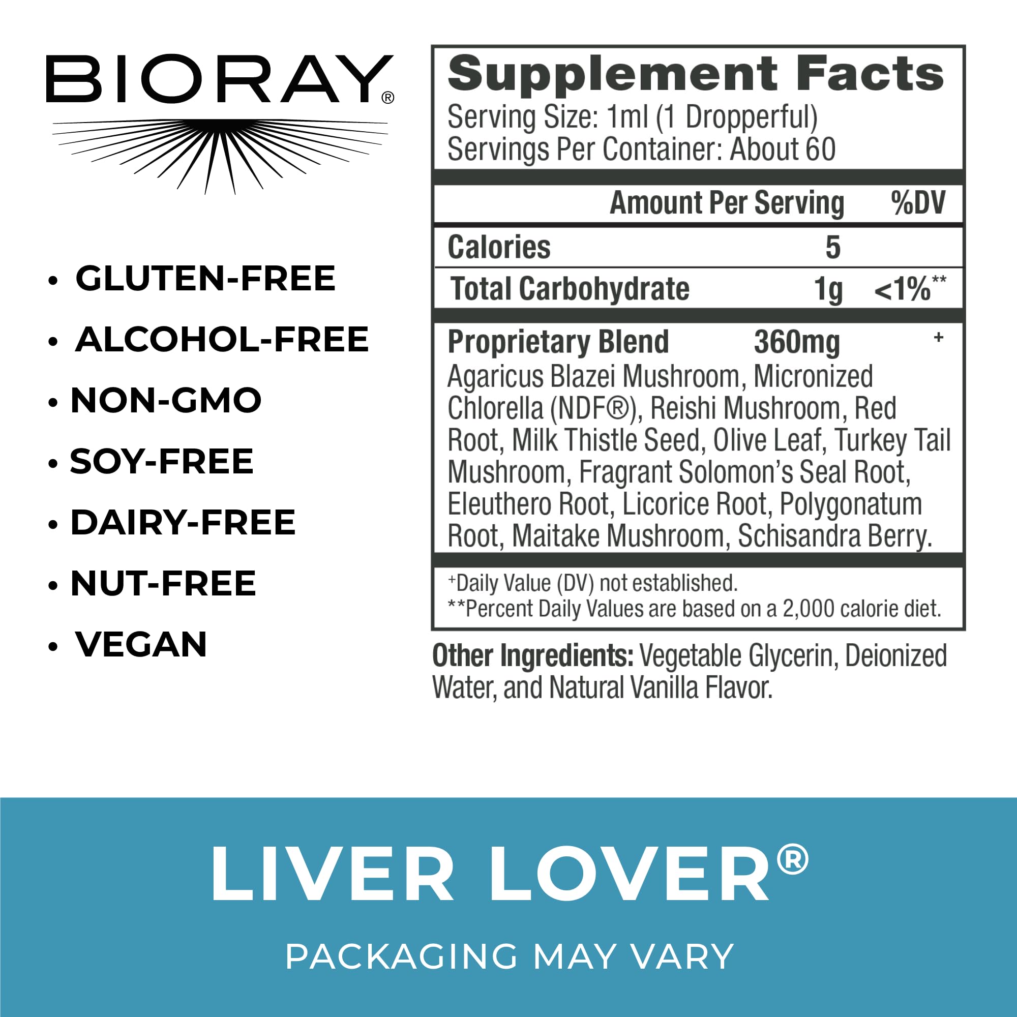 Pouring BIORAY Daily Liver Lover demonstrates liver support in action.
