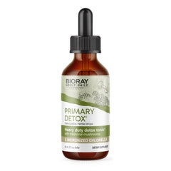 BIORAY Daily Primary Detox bottle showing organic ingredients for daily toxin support