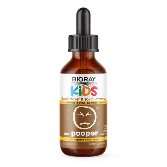 BIORAY Kids NDF Pooper bottle: gentle bowel support for kids.