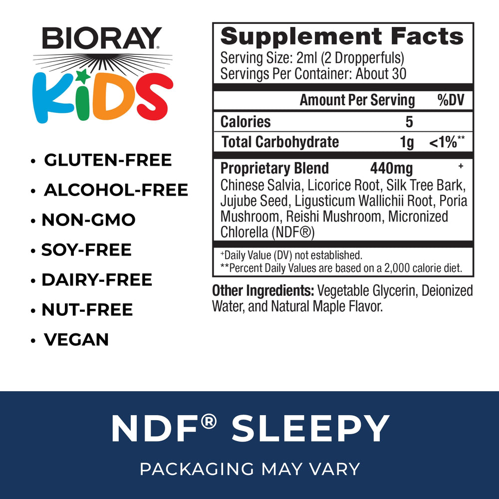 BIORAY Kids NDF Sleepy Maple dropper for easy nightly dosing
