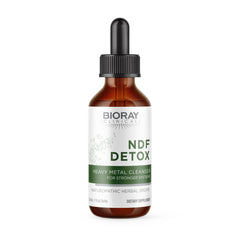 BIORAY NDF bottle label shows natural ingredients and non-GMO quality