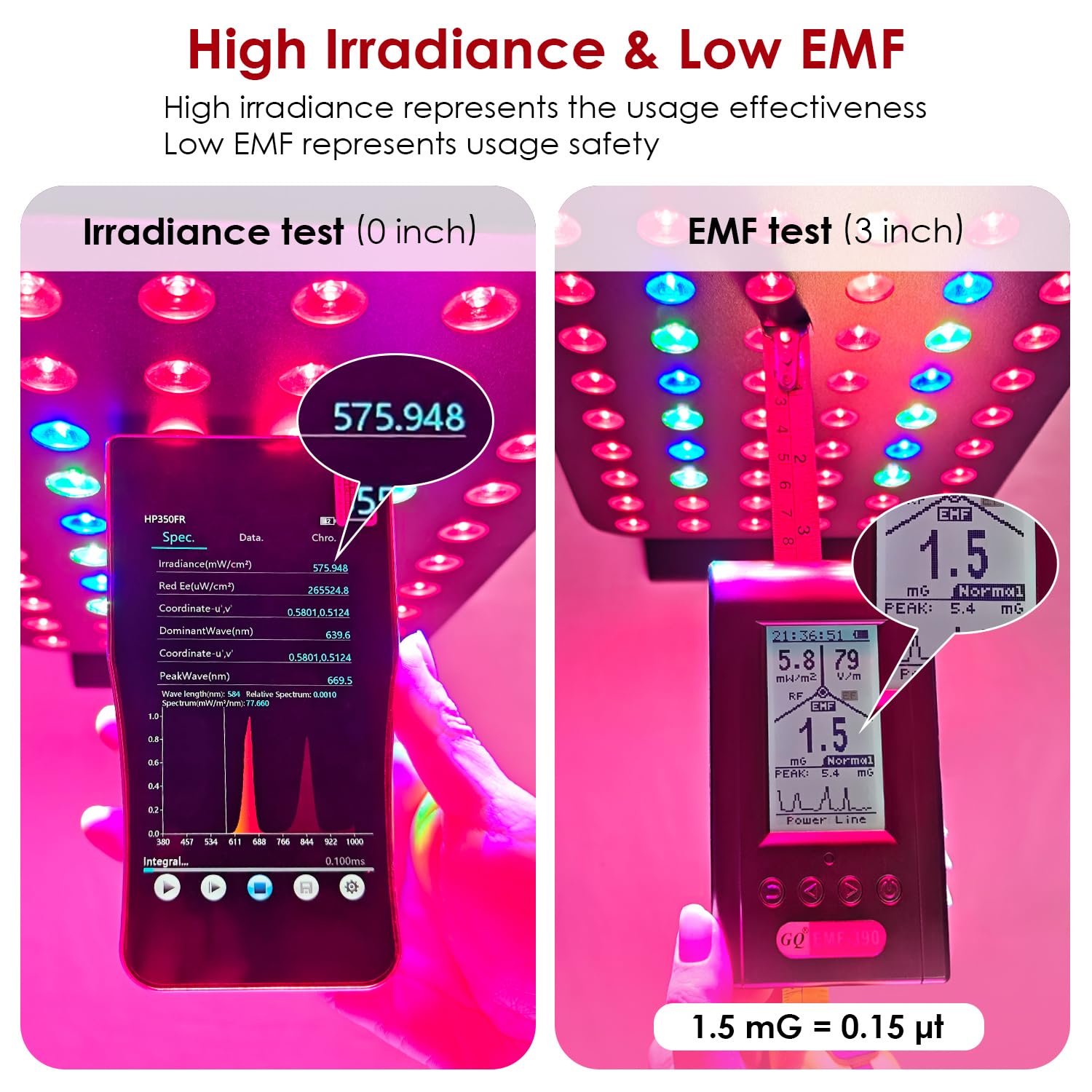 Biored-RLT 60-LEDs close-up shows dense array for multiple wavelength options.