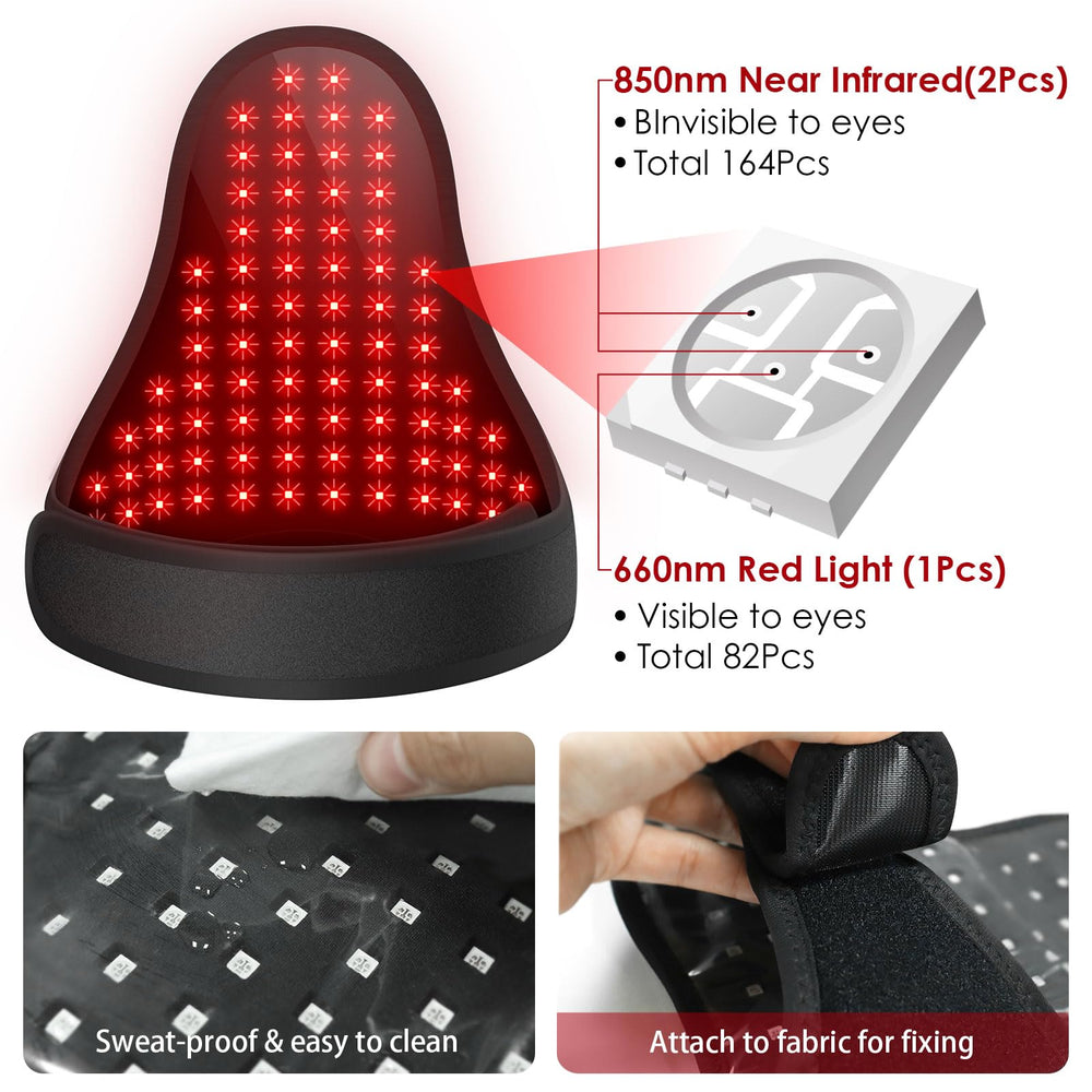 Bioredrlt dual wavelength red and infrared light in a compact pad