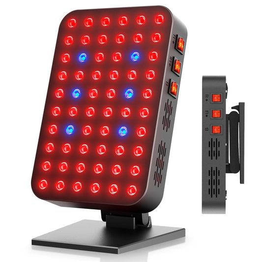 Bioredrlt red-blue light panel for body use boosts relaxation and recovery after workouts.