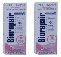 Biorepair Gum Protection mouthwash bottle showing a soothing gum care formula