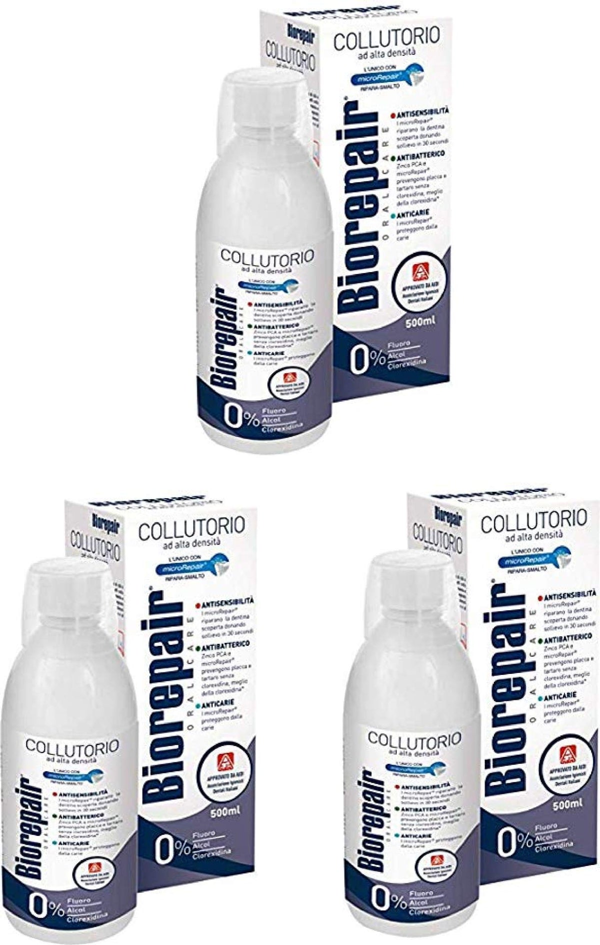 Biorepair mouthwash bottle 500ml for daily refreshing rinse