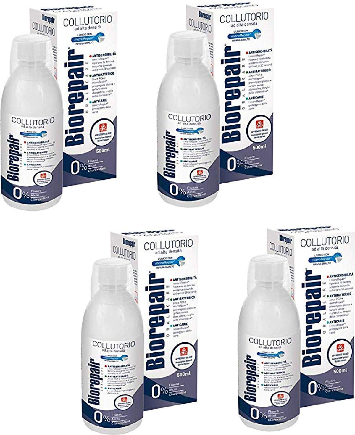 Biorepair Mouthwash bottle 500ml showing refreshing daily care