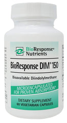 BioResponse DIM capsules close-up highlighting absorption-enhanced formula for estrogen metabolism support