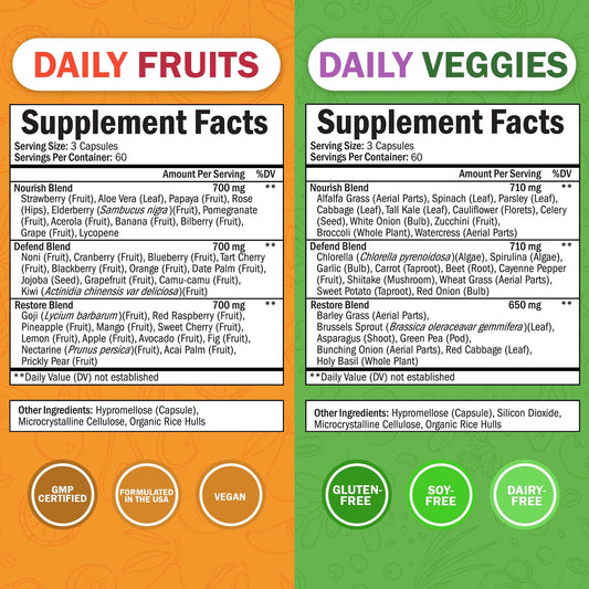 BioSchwartz 47 whole-food fruits and vegetables close-up highlights natural ingredients.