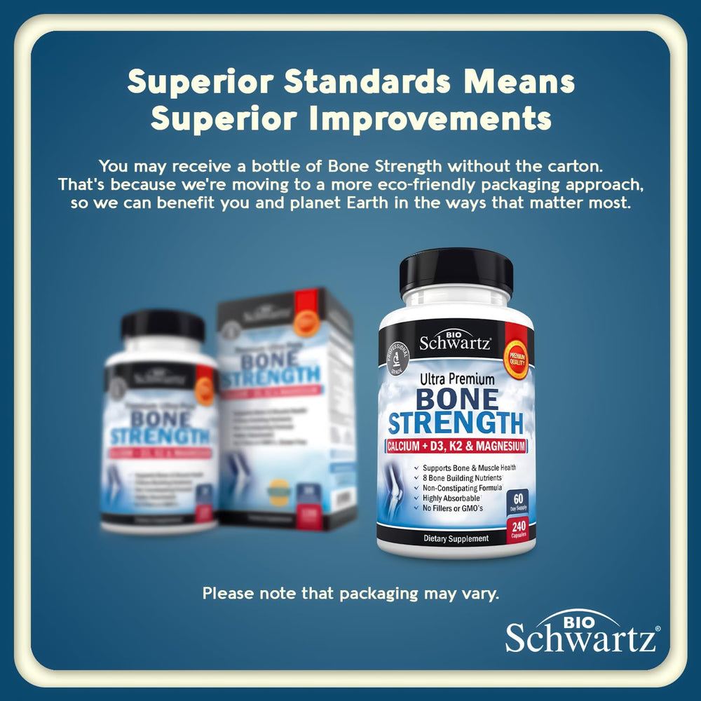 BioSchwartz Bone Strength capsules emphasizing D3 and K2 for targeted absorption