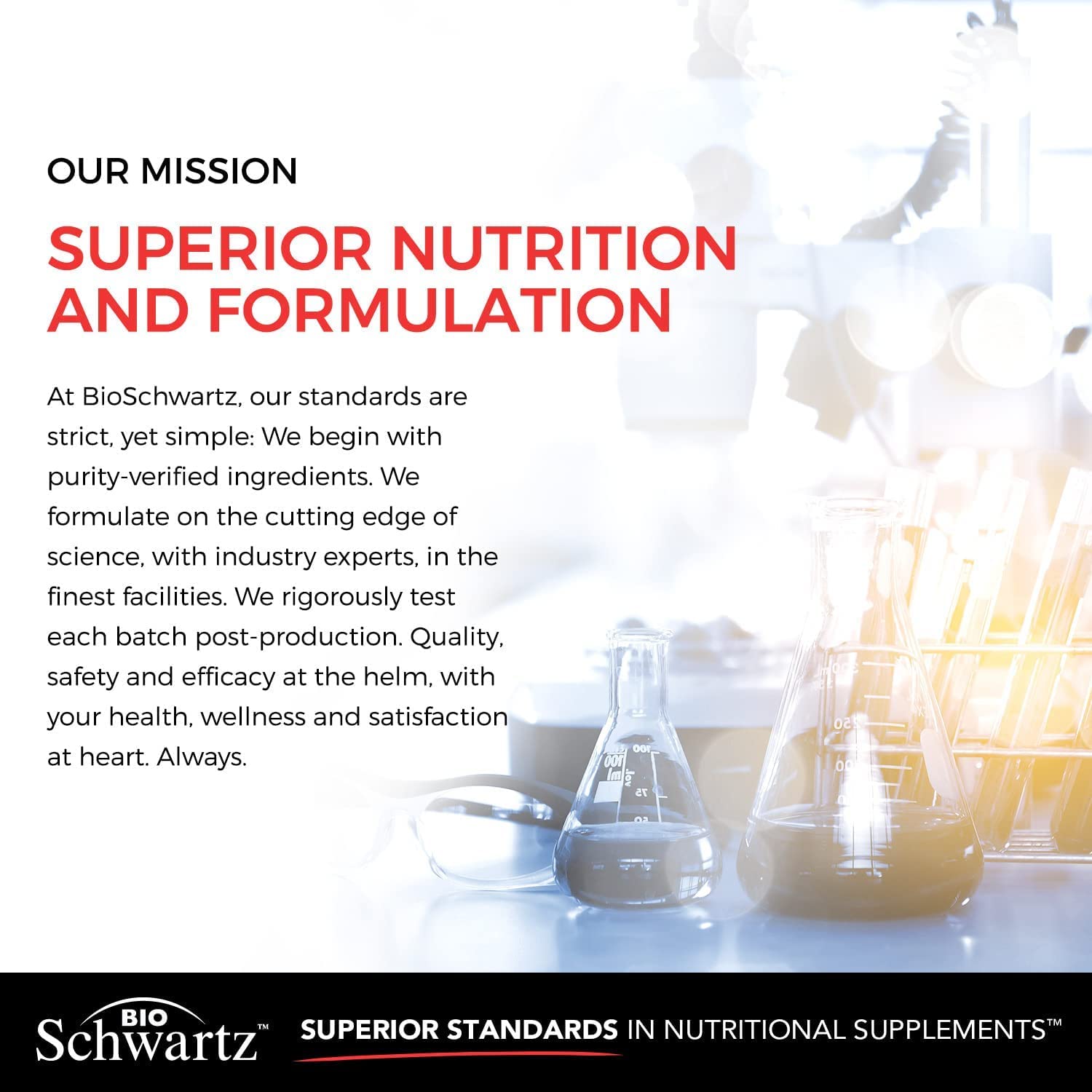 BioSchwartz cGMP facility indicates premium US-made quality standards.