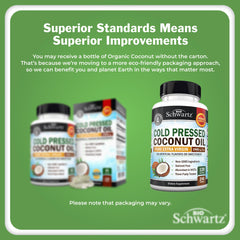 Close-up of BioSchwartz softgels emphasizing purity and unrefined processing.