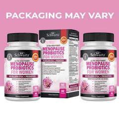 BioSchwartz menopause capsules close-up showing easy-swallow design