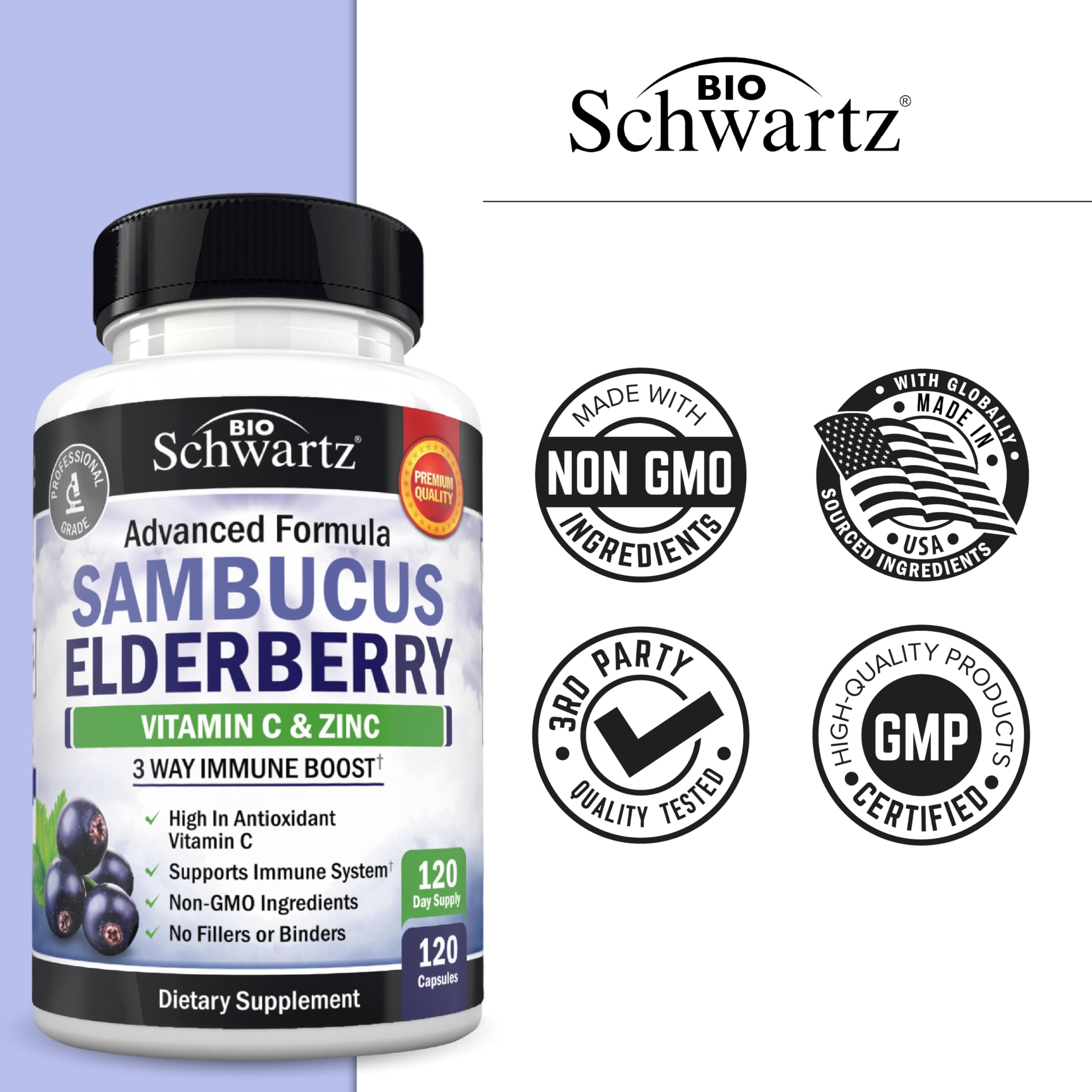 BioSchwartz skin-support vitamin C and zinc highlighted on the label.