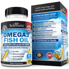 BioSchwartz sustainably sourced fish oil bottle highlighting responsible sourcing.