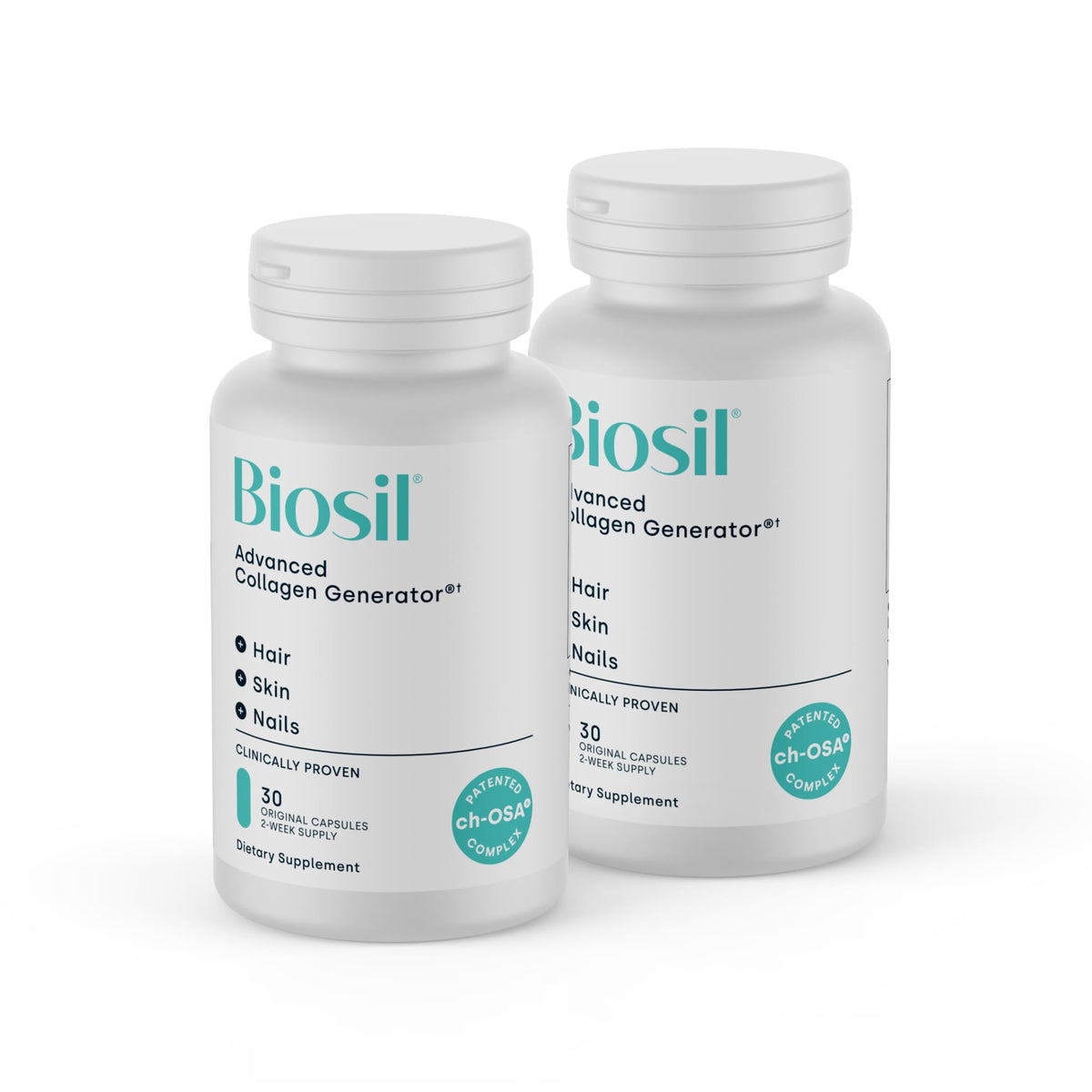 Biosil Collagen Booster capsules for daily skin support